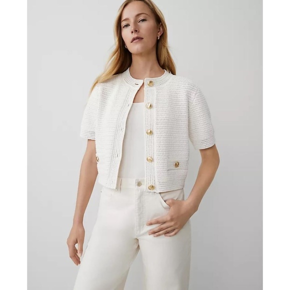 Ann Taylor Textured Sweater Jacket NEW - Picture 1 of 9